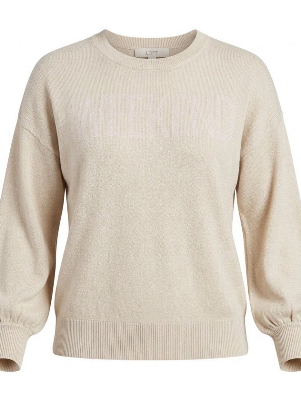 Loft Long Sleeved Pull Over Beige Sweatshirt Size M